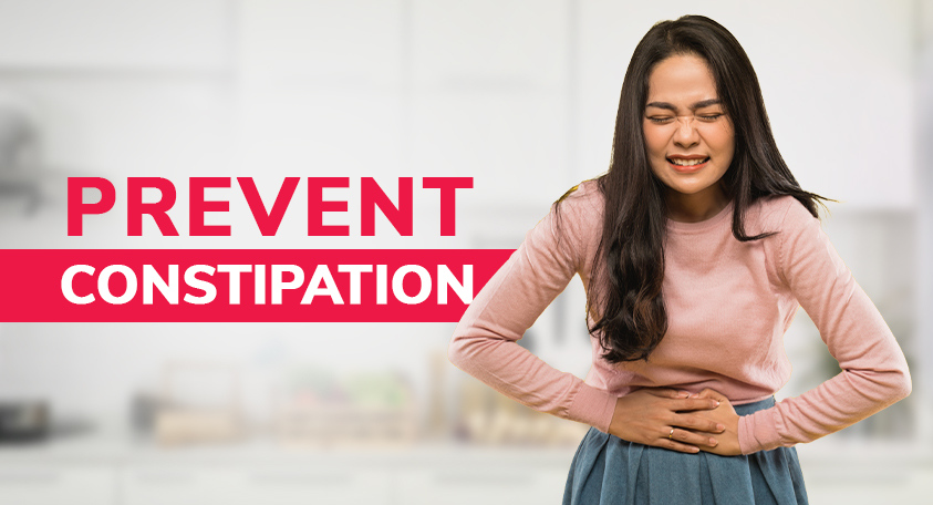 Prevent Constipation with a healthy diet, exercise and probiotics