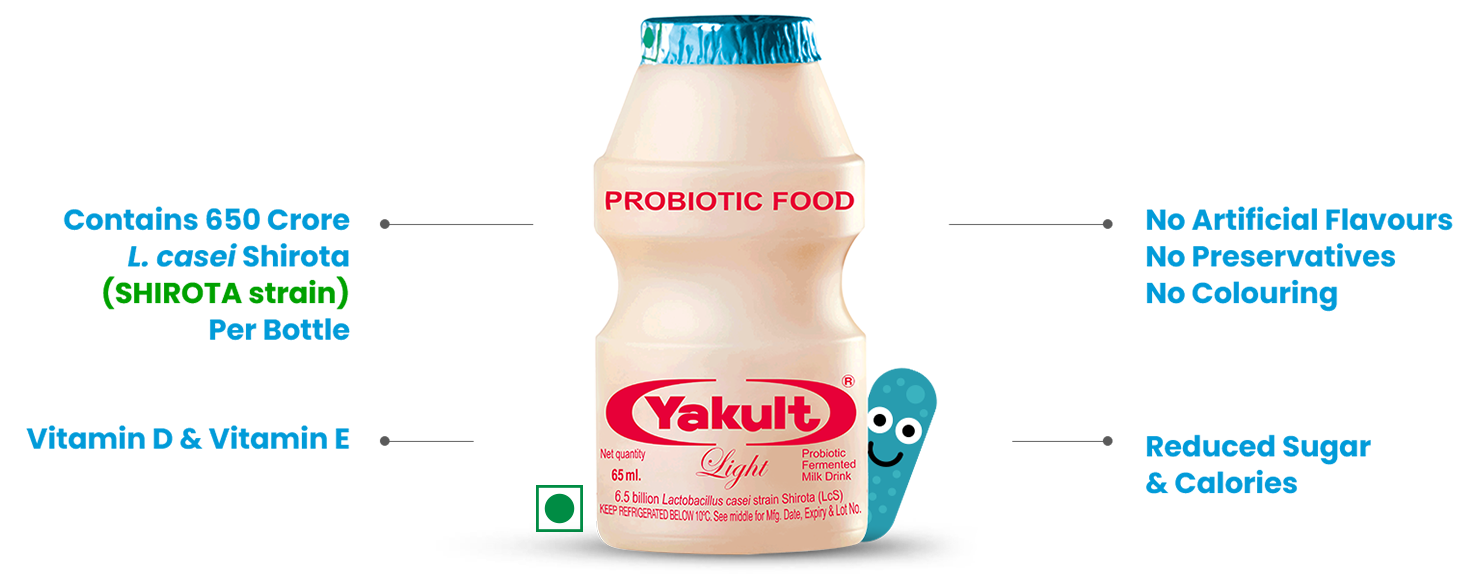yakult probiotics mascot with text